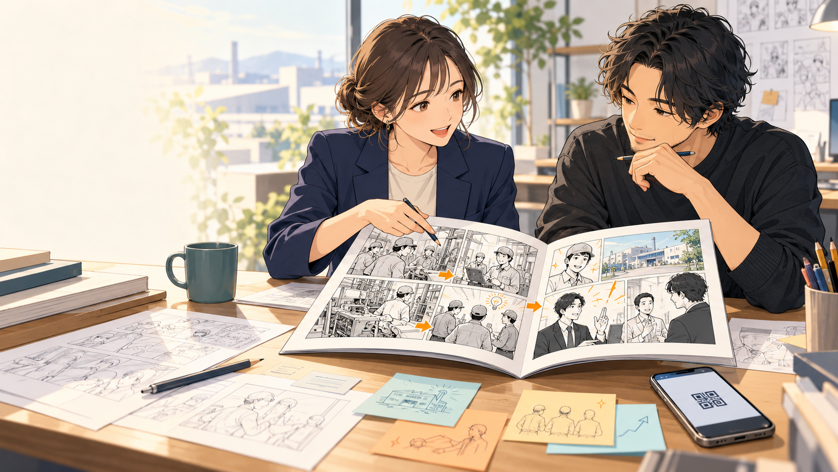 会社案内を漫画にするには？企業紹介マンガの構成テンプレートのイメージ